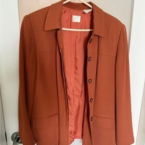 Emma James Rust-Colored Button Front Blazer